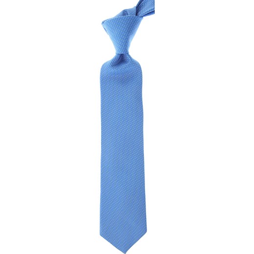 Krawat niebieski Battistoni bez wzorów 
