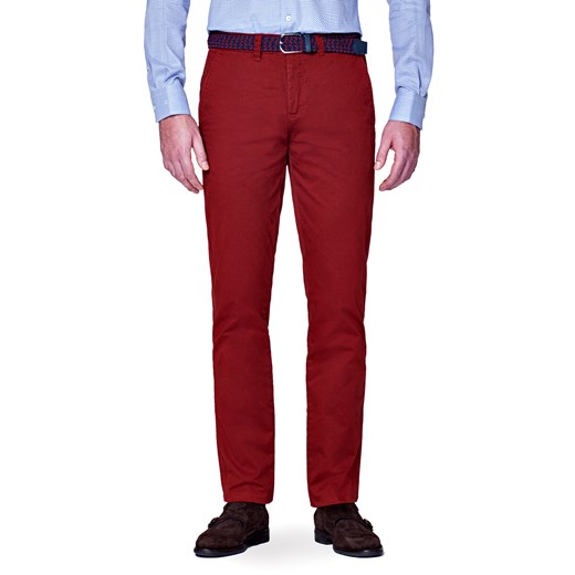 Czerwone spodnie męskie Lancerto gładkie 