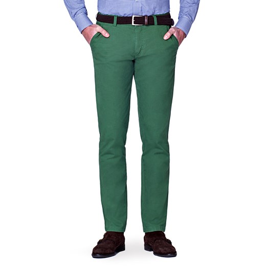 Zielone spodnie męskie Lancerto bawełniane 