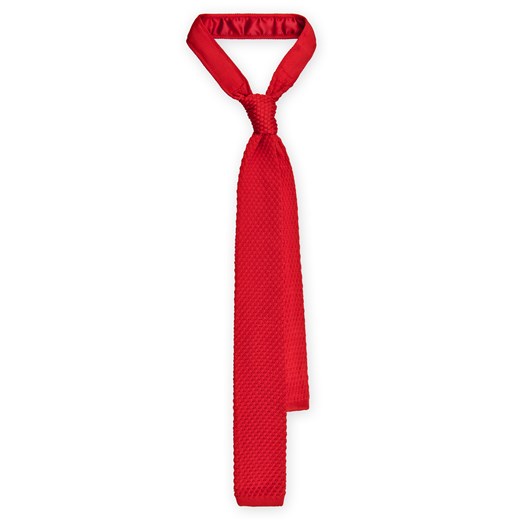 Krawat czerwony Lancerto bez wzorów 