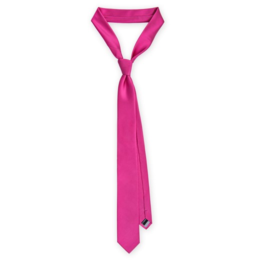 Krawat różowy Lancerto gładki 