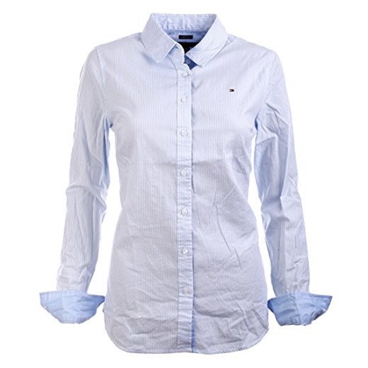 Tommy Hilfiger Damski bluzka Business koszula bluzka damska jasnoniebieska w paski rozmiar S