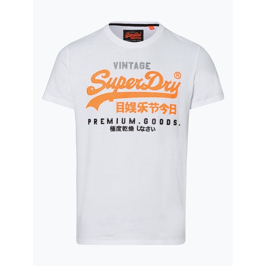 T-shirt męski Superdry biały z napisem 
