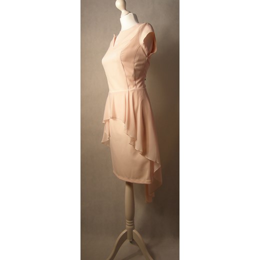 Sukienka Marconi mini baskinka w serek z krótkim rękawem elegancka 