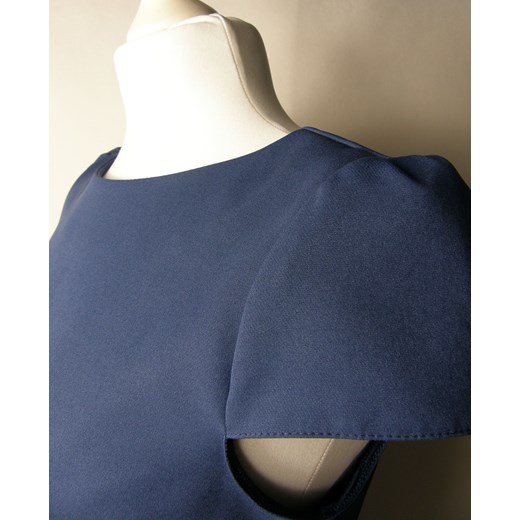 Sukienka niebieska Uplander mini z krótkim rękawem bez wzorów 