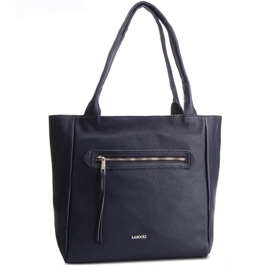 Shopper bag Lasocki niebieska bez dodatków casualowa 