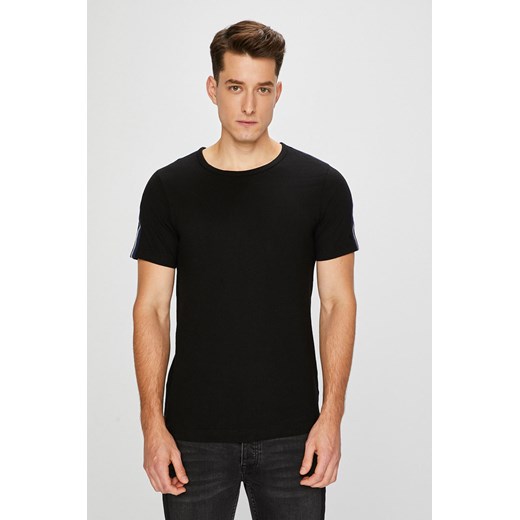 T-shirt męski czarny Premium By Jack&jones z krótkimi rękawami 