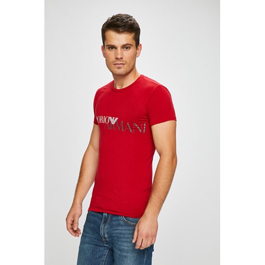 T-shirt męski Emporio Armani z krótkimi rękawami czerwony 