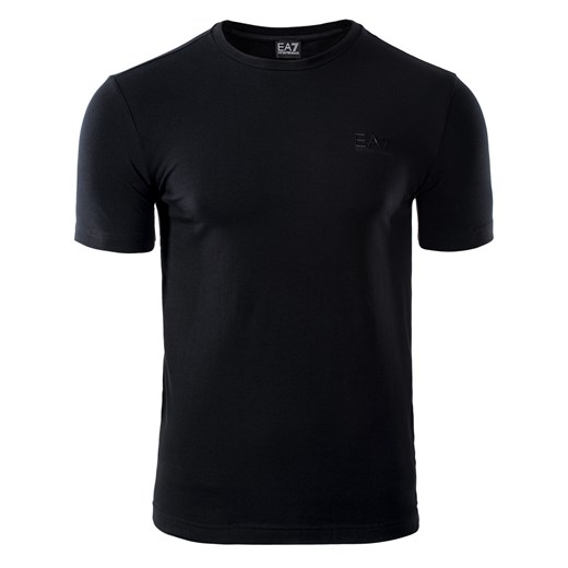 Czarny t-shirt męski Ea7 Emporio Armani z krótkimi rękawami 
