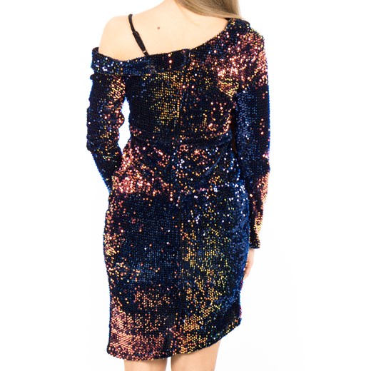 Sukienka Produkt Importowany w stylu glamour z długim rękawem mini asymetryczna 