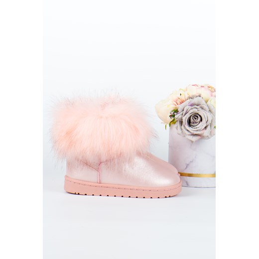 Buty zimowe dziecięce różowe Produkt Importowany emu z tworzywa sztucznego 