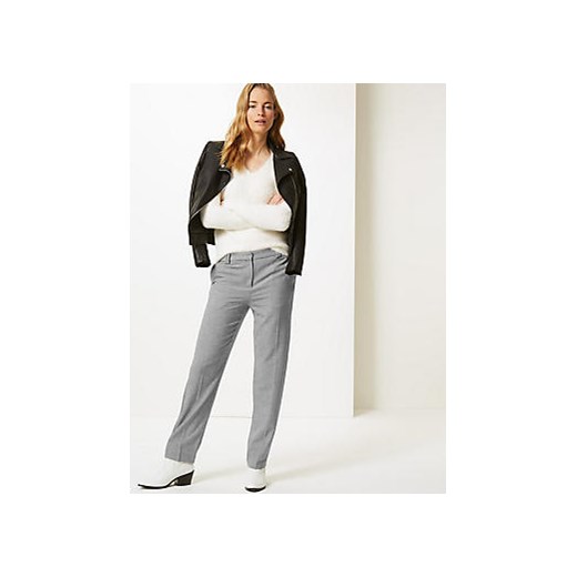 Relaxed Straight Leg Checked Trousers