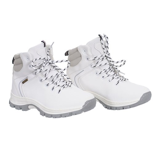 Buty trekkingowe damskie Family Shoes sportowe ze skóry ekologicznej bez wzorów na płaskiej podeszwie 