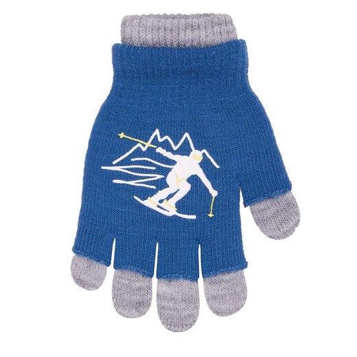 Rękawiczki podwójne niebieskie z narciarzem    YoClub
