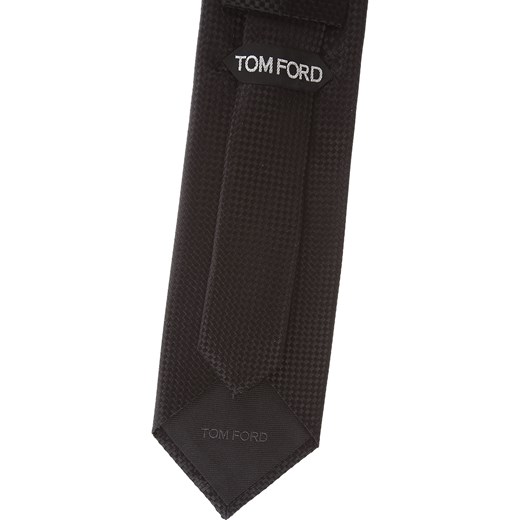 Krawat czarny Tom Ford bez wzorów 