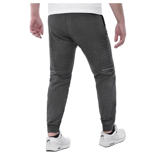 Spodnie męskie joggery dresowe atc1670a - antracytowe