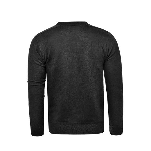 Sweter męski v-neck bm-6075 - czarny