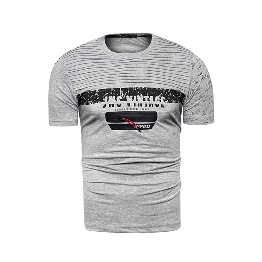 Męska koszulka t-shirt ripro16-1448 - szara