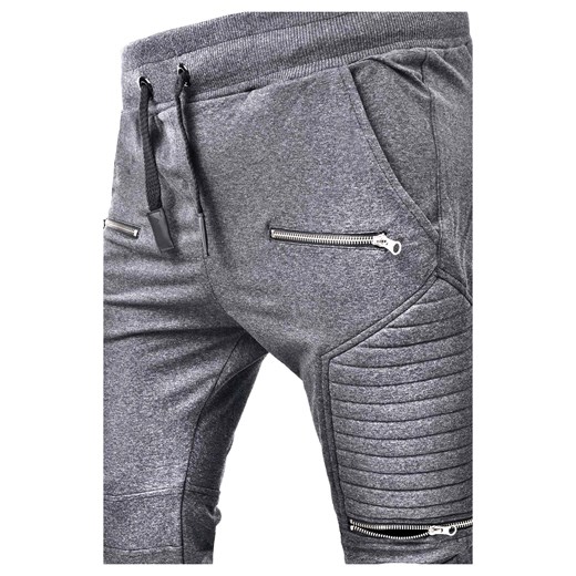 Spodnie męskie joggery dresowe atc1670 - antracytowe