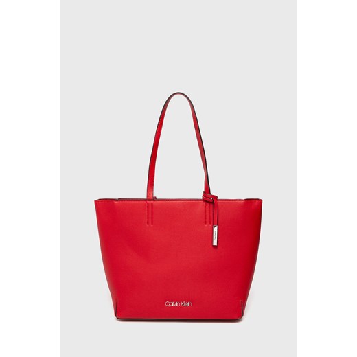 Shopper bag Calvin Klein bez dodatków czerwona 