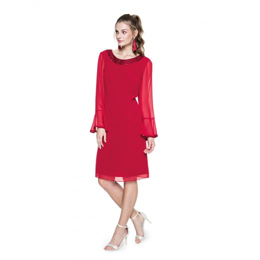 Czerwona sukienka z cekinami L'AF SA GREIS  L’af 38 Eye For Fashion