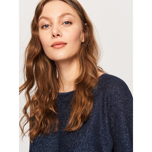 Granatowy sweter damski Reserved z okrągłym dekoltem 