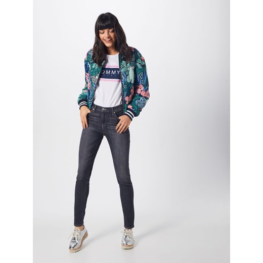 Granatowe jeansy damskie Tommy Jeans bez wzorów w miejskim stylu 