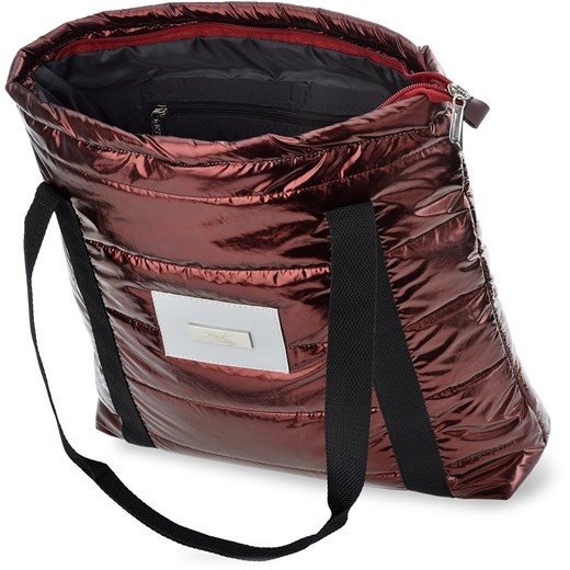 Shopper bag duża bez dodatków w sportowym stylu na ramię 