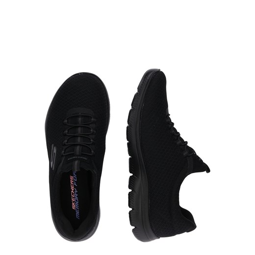 Czarne buty sportowe damskie Skechers sneakersy w stylu młodzieżowym sznurowane płaskie 