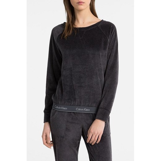 Calvin Klein szara bluza damska z mikrofibry L/S Sweatshirt  Calvin Klein S Differenta.pl