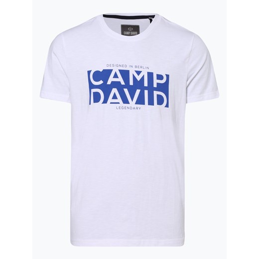 T-shirt męski Camp David biały z napisami z krótkimi rękawami 
