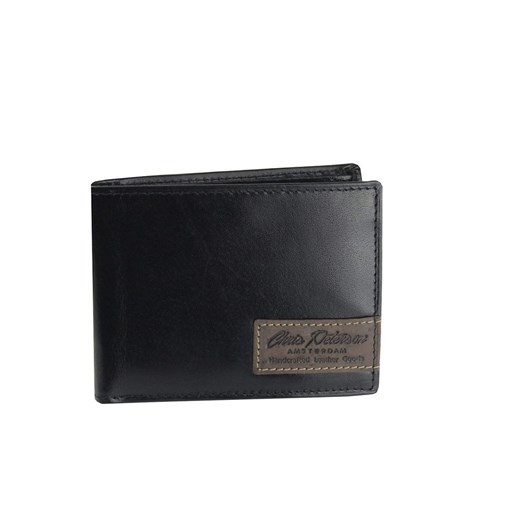 Czarny męski portfel skórzany 347-2-1-1 Peterson   okazyjna cena Galmark 