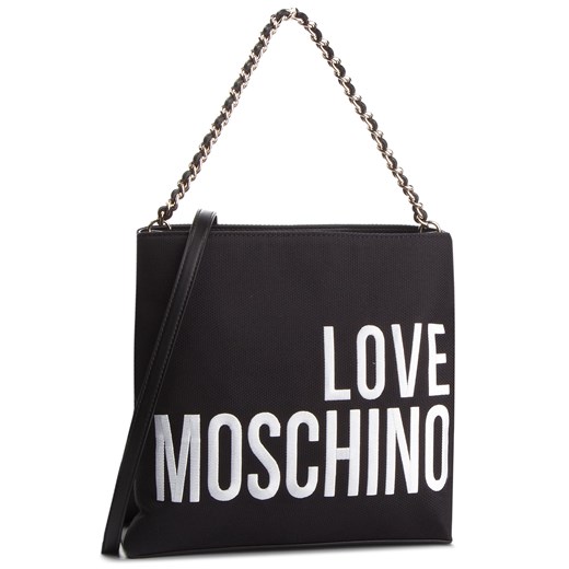 Shopper bag czarna Love Moschino bez dodatków casual 