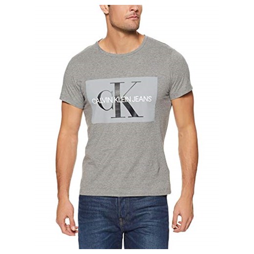 Calvin Klein dżinsy j30j307842 Core Monogram Box T-Shirt męski, kolor: szary (Grey Heather)