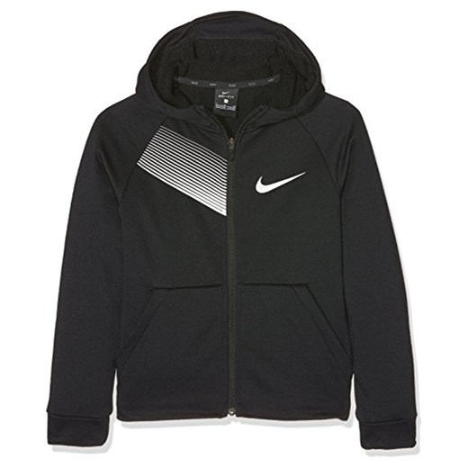 Nike B NK Dry FZ FLC bluza z kapturem dla dzieci, czarny, s