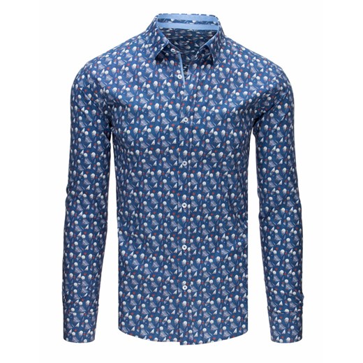 Koszula męska niebieska Dstreet z kołnierzykiem button down jeansowa