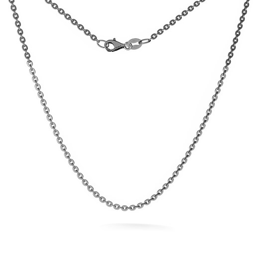 Srebrny łańcuszek ankier płaszczony 925 : Długość (cm) - 45, Kolor pokrycia srebra - Pokrycie Czarnym Rodem