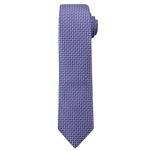 Fioletowy Elegancki Męski Krawat -ALTIES- Wrzosowy w Zygzaki, Wzór Geometryczny KRALTS0210 ze sklepu JegoSzafa.pl w kategorii Krawaty - zdjęcie 61884495