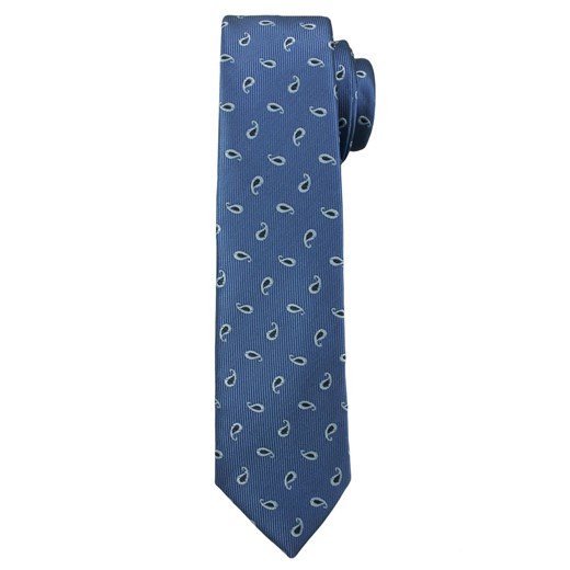 Niebieski Elegancki Męski Krawat -ALTIES- 6cm, Wzór Paisley, Klasyczny KRALTS0211 ze sklepu JegoSzafa.pl w kategorii Krawaty - zdjęcie 61884507