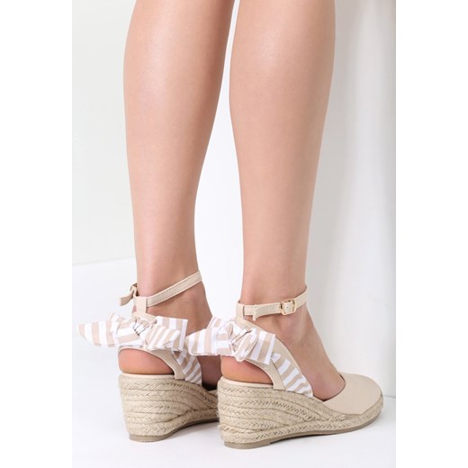 Beżowe Koturny Blade Lights