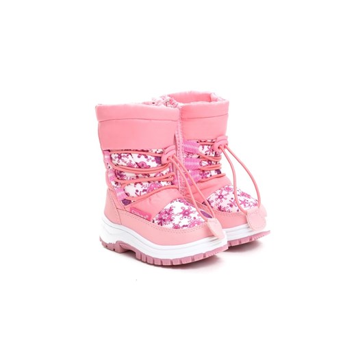 Buty zimowe dziecięce różowe Born2be wiązane 