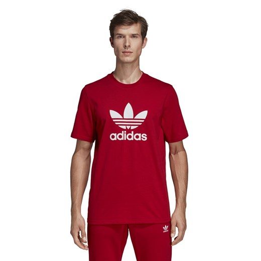 Koszulka sportowa czerwona Adidas Originals z napisem 
