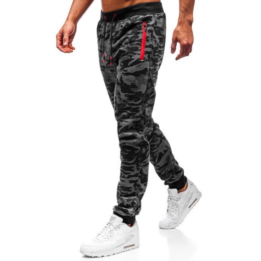 Spodnie męskie dresowe joggery grafitowe Denley 55021  Denley XL promocyjna cena  