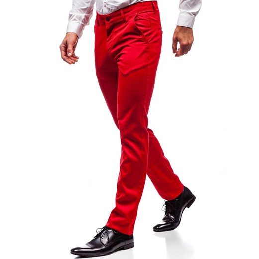 Spodnie wizytowe męskie czerwone Denley 3149  Denley 34/34 promocja  