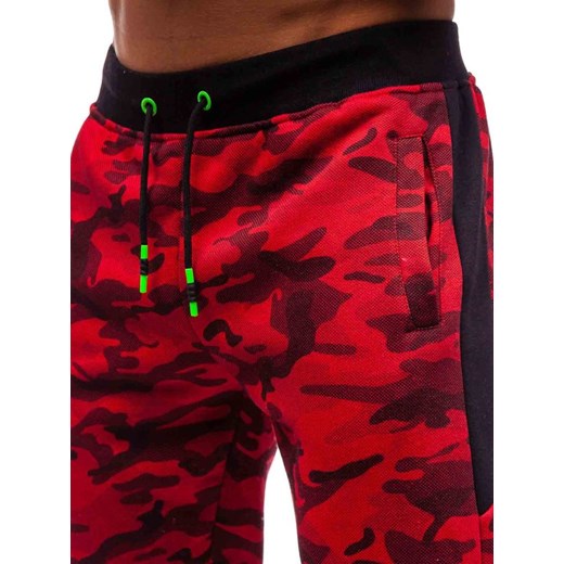 Spodnie męskie dresowe joggery czerwone Denley 55017 Denley  L okazja  