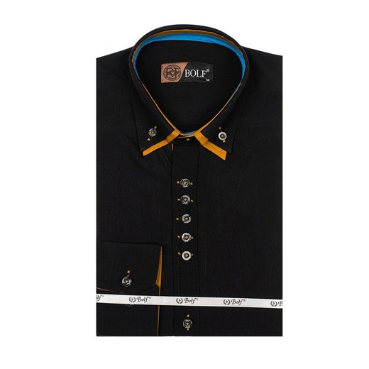 Koszula męska elegancka z długim rękawem czarna Bolf 3708