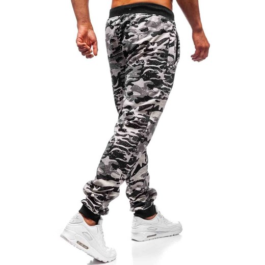 Spodnie męskie dresowe joggery szare Denley KZ13 Denley  2XL okazyjna cena  