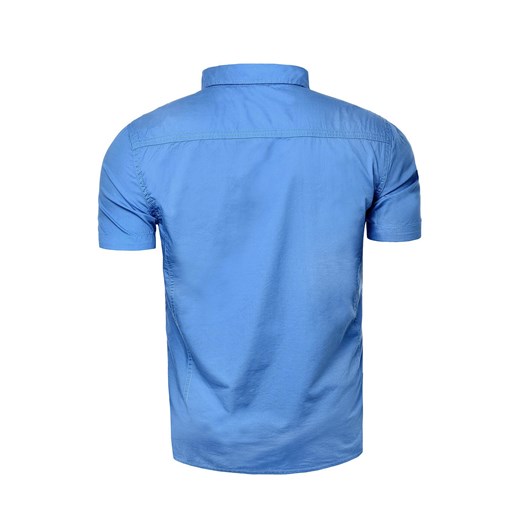 Wyprzedaż koszula męska z krótkim rąkawem 1162 - niebieska