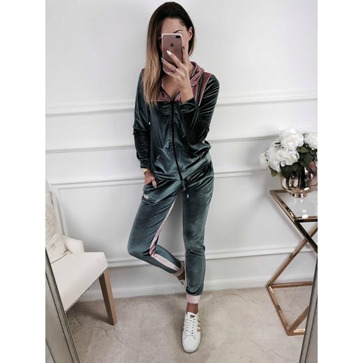 KOMPLET DRESOWY CHICA WELUR GREY Kenza.pl L/XL