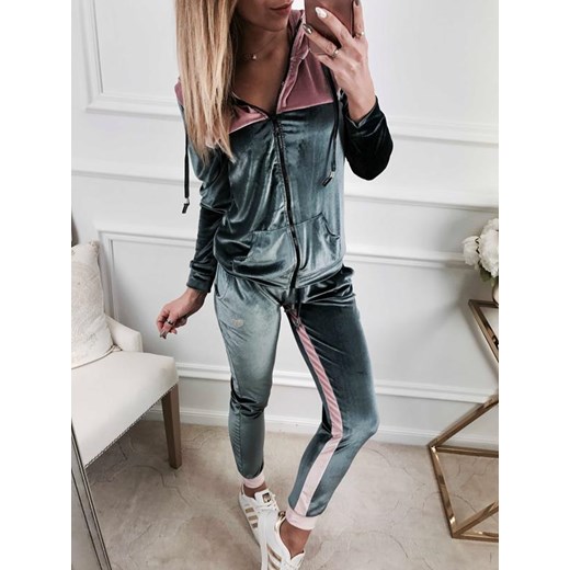 KOMPLET DRESOWY CHICA WELUR GREY Kenza.pl L/XL